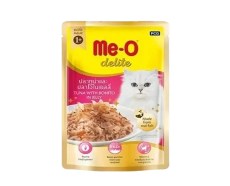 Me-O Delite Tuna with Bonito in Jelly Adult Cat Wet Food at ithinkpets