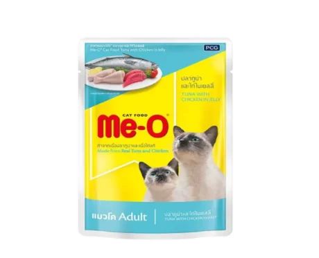 Me-O Tuna with Chicken in Jelly Adult Cat Wet Food at ithinkpets