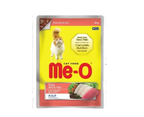 Me-O Tuna with White Fish Adult Cat Wet Food at ithinkpets