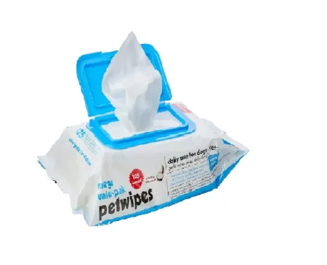 Petkin Wipes,Mega Value Pack 125 wipes, Dogs and Cats at ithinkpets