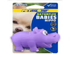 Petsport NaturFlex Babies Tiny Tots Hippo Squeaky Dog Toy at ithinkpets.com (2)
