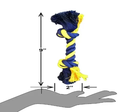 Petsport Small Two Knot Cotton Rope Dog And Puppy Toy 8 inch at ithinkpets.com (2)