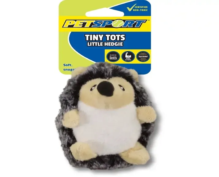 PetSport Tiny Tots Plush Dog Toy With Squeaker - Super Soft Small Dog Toy For Little Pups