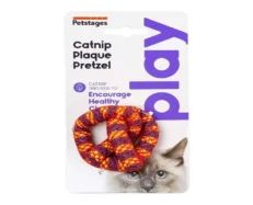 Petstages Catnip Plaque Away Pretzel Cat Chew Toy Orange at ithinkpets.com (1)