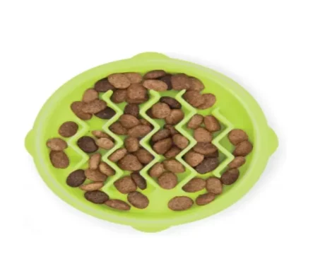Petstages Interactive Puzzles Slow Feeders Kitty Bowl Green XS Kittens And Puppies at ithinkpets.com (1)