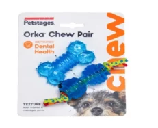 Petstages Orka Petite Chews Pine Cone And Bone Set of 2 toys at ithinkpets.com (1)