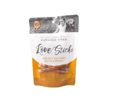 Renas Recipe Love Chicken Wrapped Double Sticks 146 gm 10 Pcs at ithinkpets.com (1)