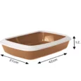 Savic IRIZ Cat Litter Tray with Rim,Nordic Brown, + Savic Litter Scoop