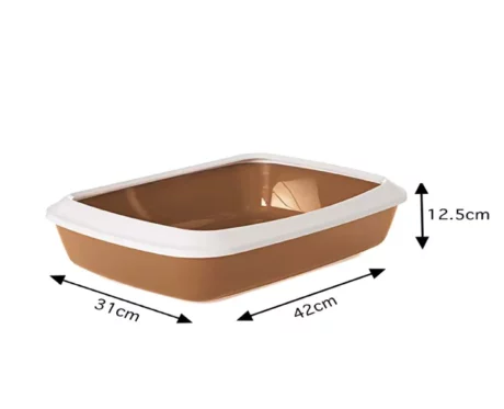 Savic IRIZ Cat Litter Tray with Rim,Nordic Brown, + Savic Litter Scoop at ithinkpets.com