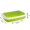 Savic IRIZ Cat Litter Tray with Rim,Nordic Green, + Savic Litter Scoop