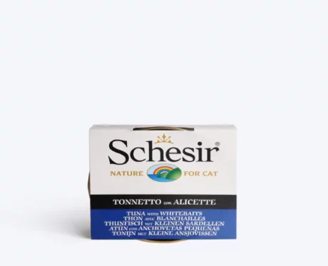 Schesir Tuna With Whitebaits Wet Cat Food 85 gms at ithinkpets.com (1)