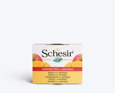 Schesir Tuna and Mango Fruit Dinner Canned Wet Cat Food - 75g at ithinkpets.com (1)