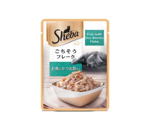 Sheba Fish with Dry Bonito Flake Adult Wet Cat Food at ithinkpets