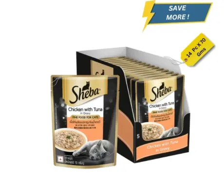 Sheba Rich Premium Chicken with Tuna in Gravy Adult Wet Cat Food, 70 gms at ithinkpets.com (1) (1)