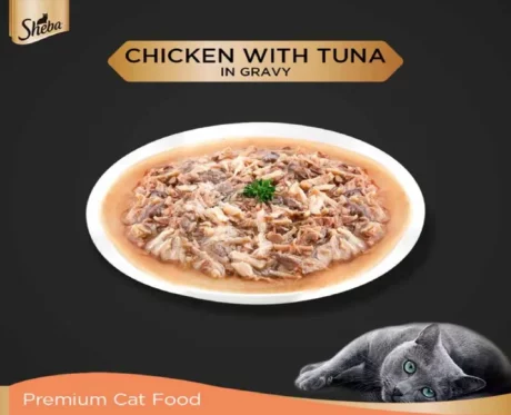 Sheba Rich Premium Chicken with Tuna in Gravy Adult Wet Cat Food at ithinkpets