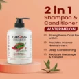 TopDog Premium Watermelon 2 in 1 Shampoo with Conditioner 500 ml, Cats and Dogs