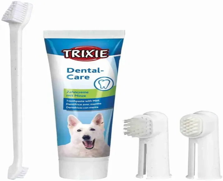 Trixie Dog Dental Hygiene Set with Toothpaste and Brush 100gm at ithinkpets.com (2)
