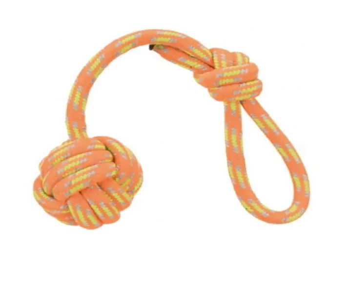 Trixie Playing Rope with woven in ball Puppies and Adult 37 cm at ithinkpets.com (2)