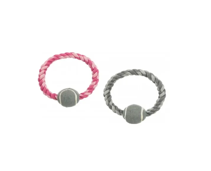 Trixie Rope Ring with Tennis Ball Puppies and Adult at ithinkpets.com (1)