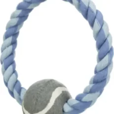 Trixie Rope Ring with Tennis Ball Puppies and Adult at ithinkpets.com (2)