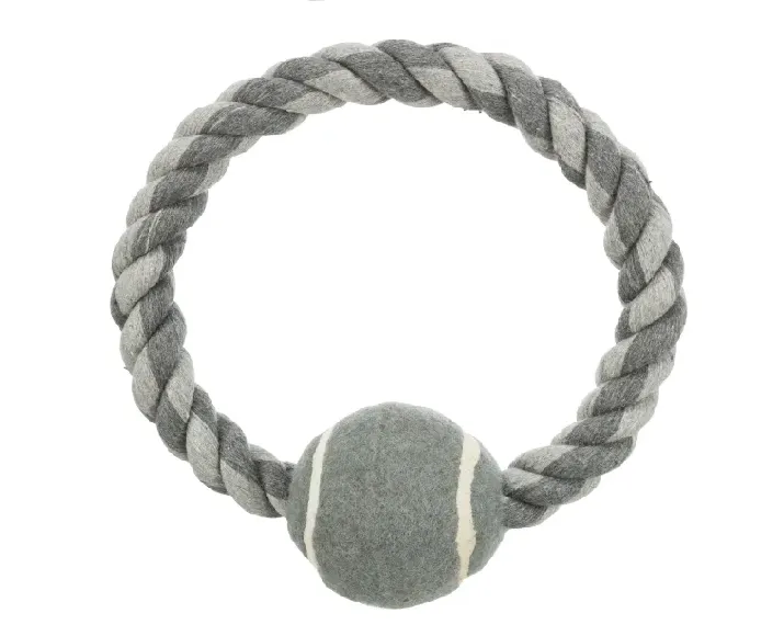 Trixie Rope Ring with Tennis Ball Puppies and Adult at ithinkpets.com (3)