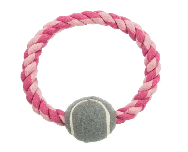 Trixie Rope Ring with Tennis Ball Puppies and Adult at ithinkpets.com (4)