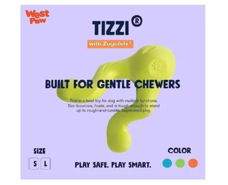 West Paw Tizzi Toy For Adult Dogs And Puppies Green at ithinkpets.com (2)