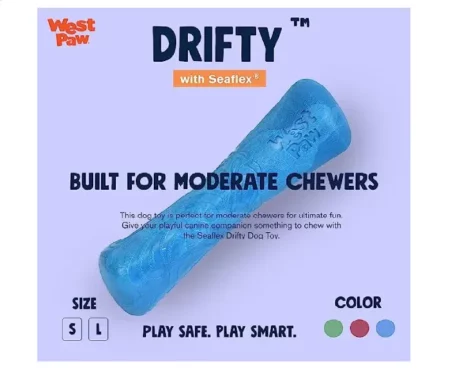 West Paw Zogoflex Drifty Toy For Dogs And Puppies Blue at ithinkpets.com (2)