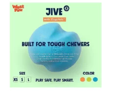 West Paw Zogoflex Jive Ball Toy For Dogs Blue at ithinkpets.com (2)