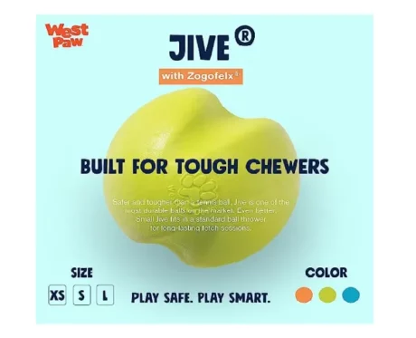 West Paw Zogoflex Jive Ball Toy For Dogs Green at ithinkpets.com (2)