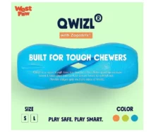 West Paw Zogoflex Qwizl Treat Toy For Dogs Blue at ithinkpets.com (2)