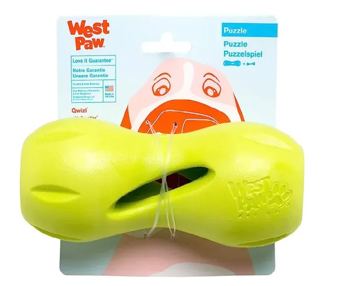 West Paw Zogoflex Qwizl Treat Toy For Dogs Green at ithinkpets.com (5)