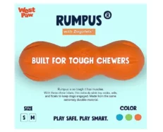 West Paw Zogoflex Rumpus Chew Toy For Adults Dogs And Puppies Orange at ithinkpets.com (2)