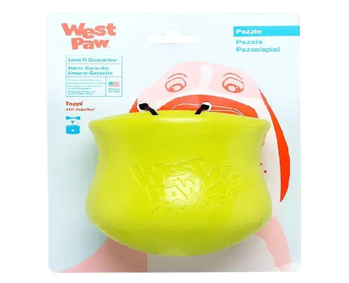 West Paw Zogoflex Toppl Treat Toy For Dogs And Puppies Green at ithinkpets.com (10)