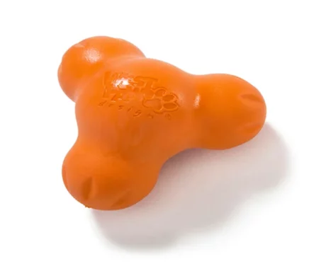 West Paw Zogoflex Tux Treat Toy For Dogs And Puppies Orange at ithinkpets.com (1)