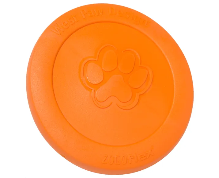 West Paw zogoflex zisc Frisbee for Adult Dogs and Puppies Orange at ithinkpets.com (1)