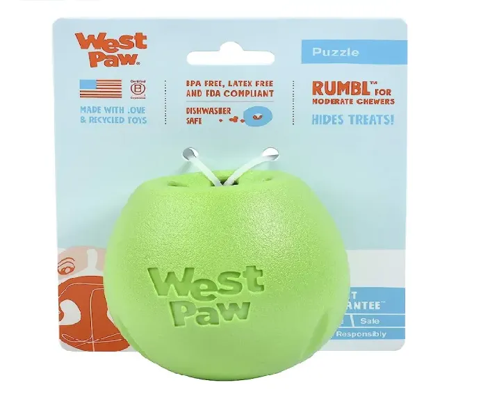 Westpaw Rumbl Jungle Green Dog Chew Toy at ithinkpets.com (8)