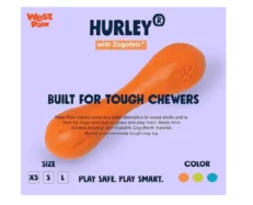 Westpaw Zogoflex Hurley Bone Dog Chew Toy Orange at ithinkpets.com (2)