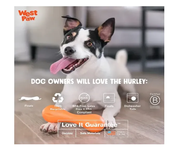 Westpaw Zogoflex Hurley Bone Dog Chew Toy Orange at ithinkpets.com (3)