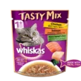 Whiskas Adult Tasty Mix Chicken With Salmon Wakame Seaweed in Gravy, Cat Wet Food,(1+Years)