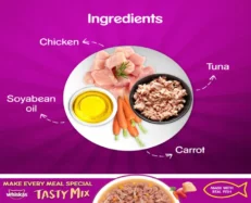 Whiskas Adult Tasty Mix Chicken with Tuna in Carrot in Gravy at ithinkpets