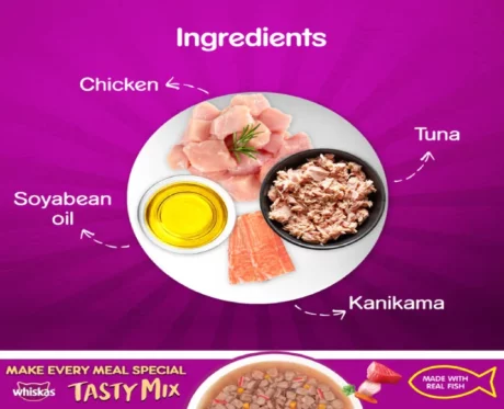 Whiskas Adult Tasty Mix Tuna With Kanikama And Carrot in Gravy, Cat Wet Food at ithinkpets