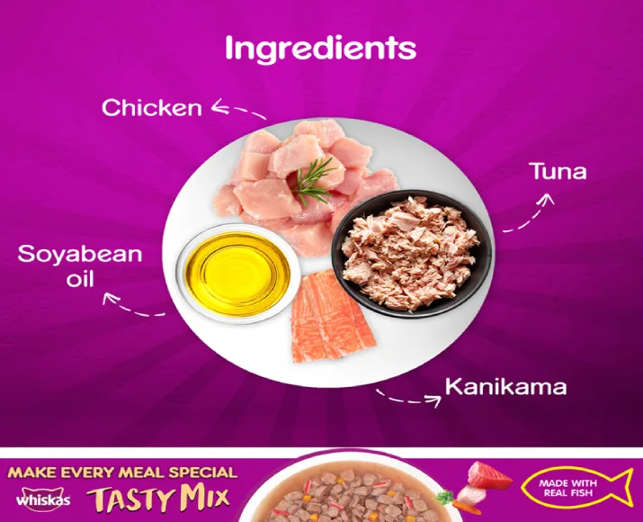 Whiskas Adult Tasty Mix Tuna With Kanikama And Carrot in Gravy, Cat Wet Food at ithinkpets (2)