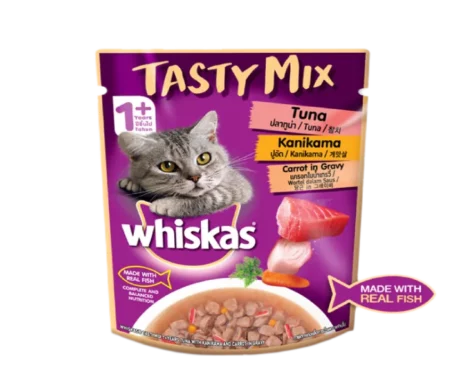 Whiskas Adult Tasty Mix Tuna With Kanikama And Carrot in Gravy, Cat Wet Food at ithinkpets