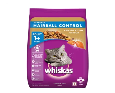 Whiskas Chicken and Tuna Flavour Hairball Control Adult Dry Cat Food
