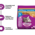 Whiskas Chicken and Tuna Flavour Hairball Control Adult Dry Cat Food,(+1 year)