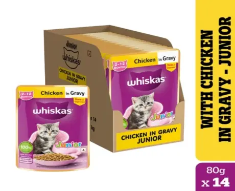 Whiskas Chicken in Gravy Wet Kitten Food, (2-12 Months)