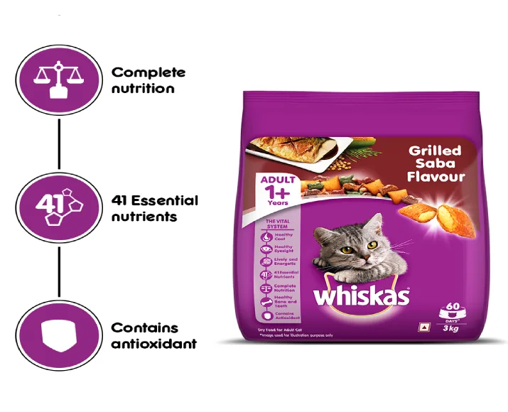 Whiskas Grilled Saba Flavour Adult Dry Cat Food at ithinkpets (9)