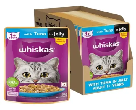 Whiskas Tuna in Jelly Adult Wet Cat Food, (1+Years)