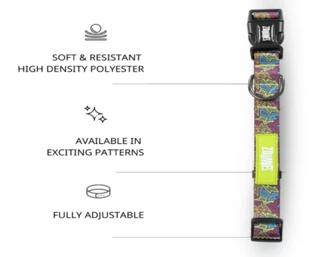 Zoomiez Bolt Printed Dog Collar at ithinkpets.com (2)